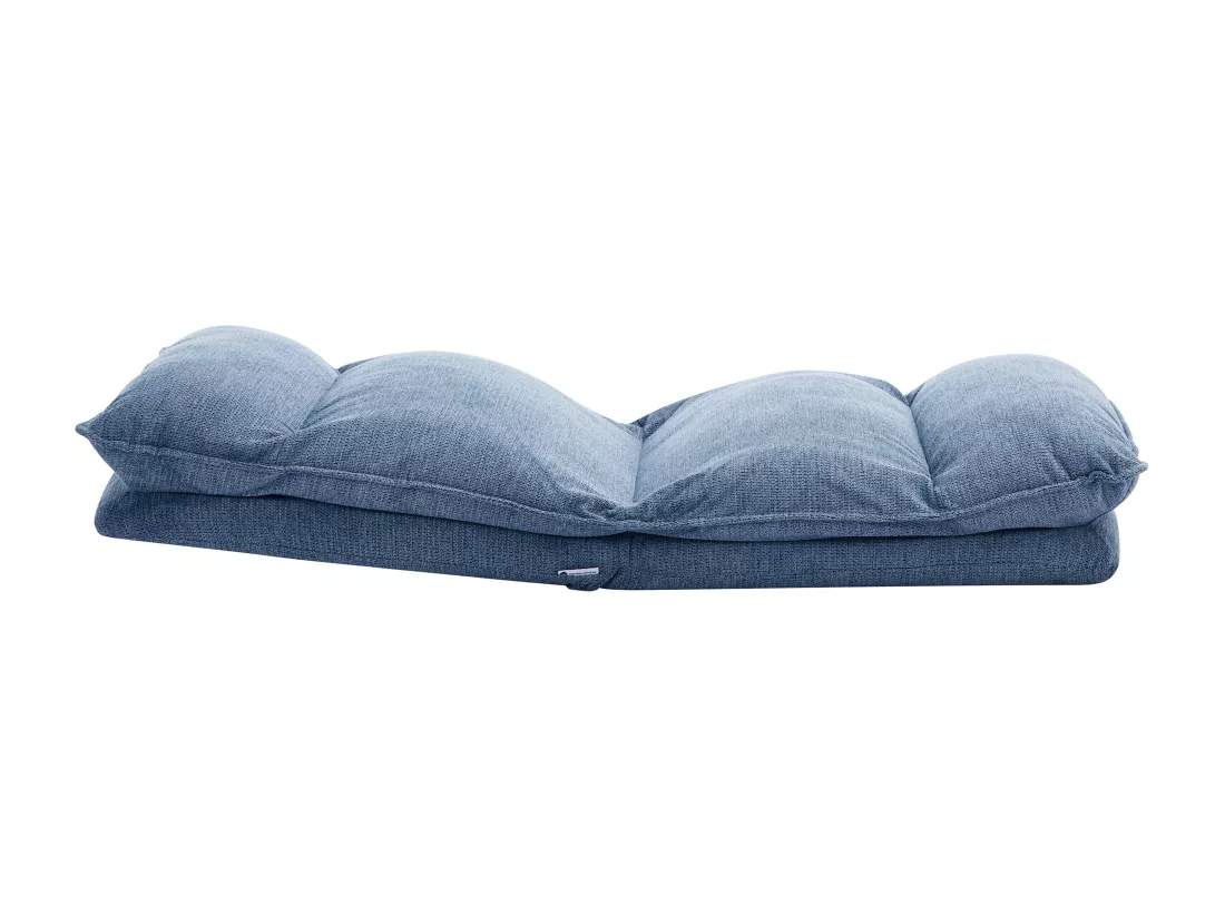 Fauteuil paresseux convertible réglable en tissu chiné bleu MURTERA
