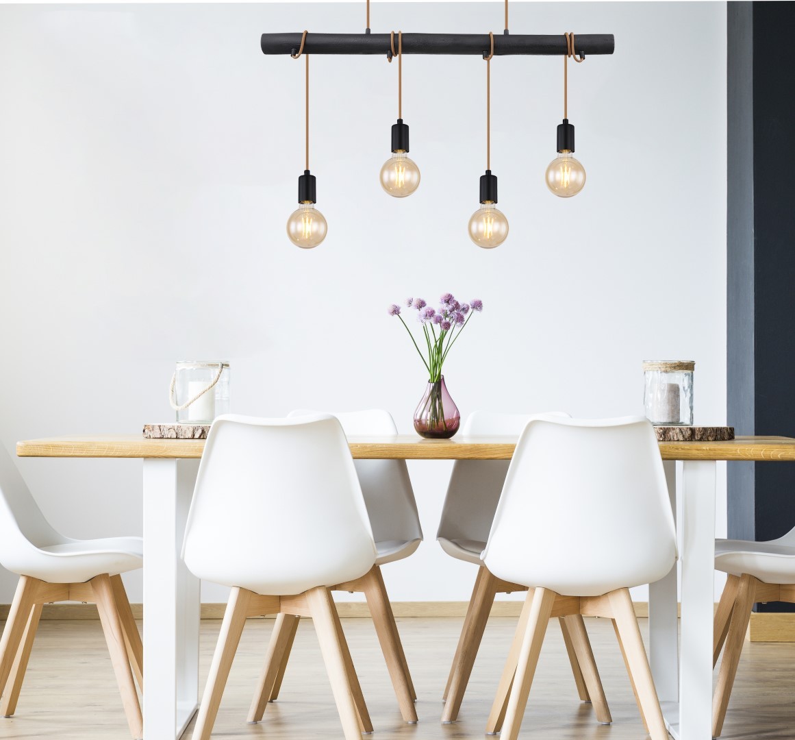 Pendelleuchte - schwarz-matt - Material - 120 cm hoch