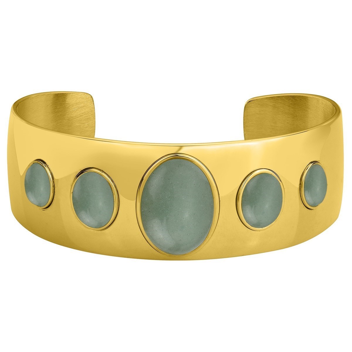 Bracelet en Acier 316L et aventurine naturelle - jaune brillant