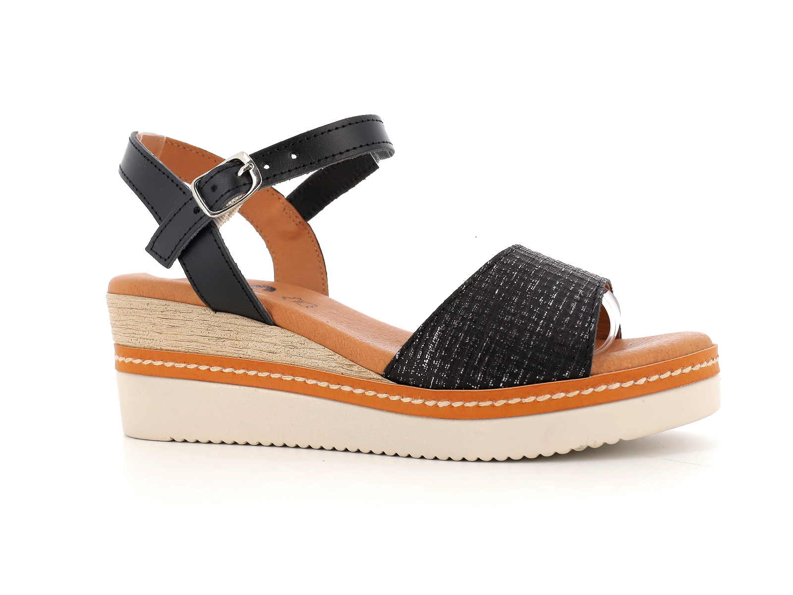 Chaussures du chateau-569 Cuir Noir Argent