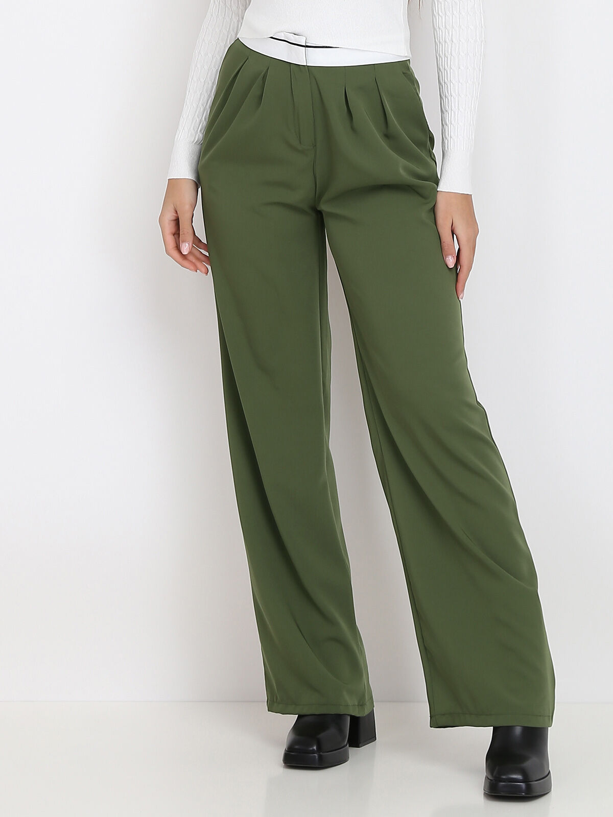 Pantalon ample style dad- Kaki