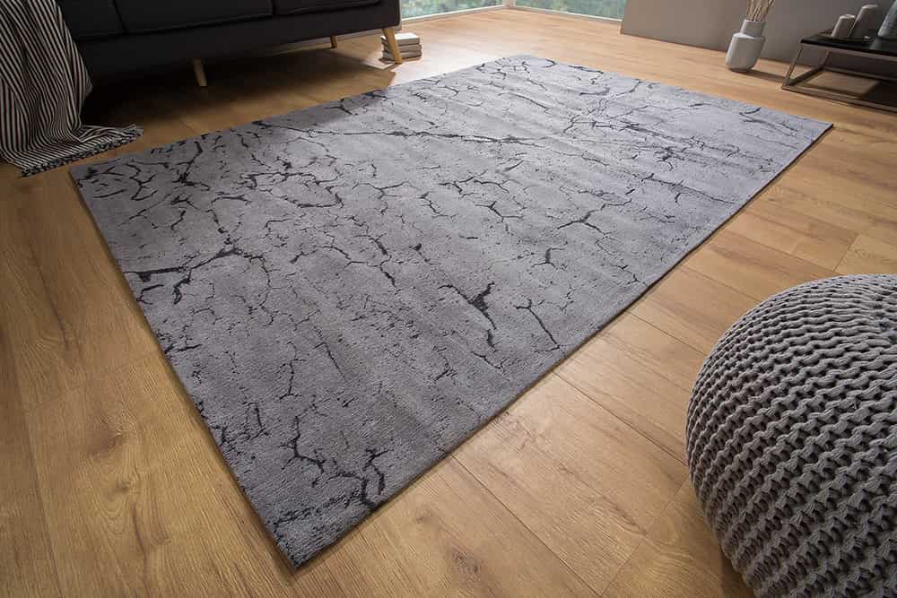 Design Teppich FIRE & EARTH 240x160cm grau Baumwolle