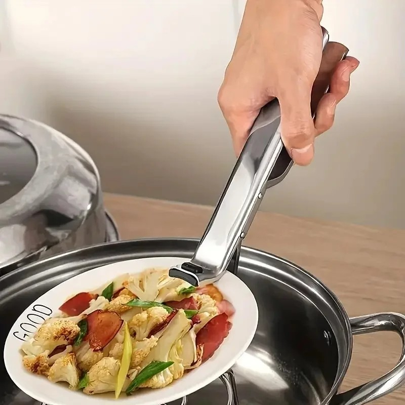 (19cm) Edelstahl Geschirr Zange Heissplatten Klemme Verbrühschutz Greifer Clip für Teller / Schüssel / Pfanne