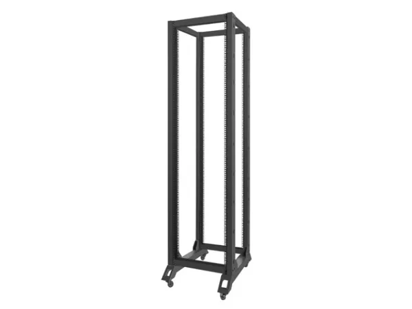 Lanberg - Rack åben ramme - 4-pæl - sort - 42U - 19