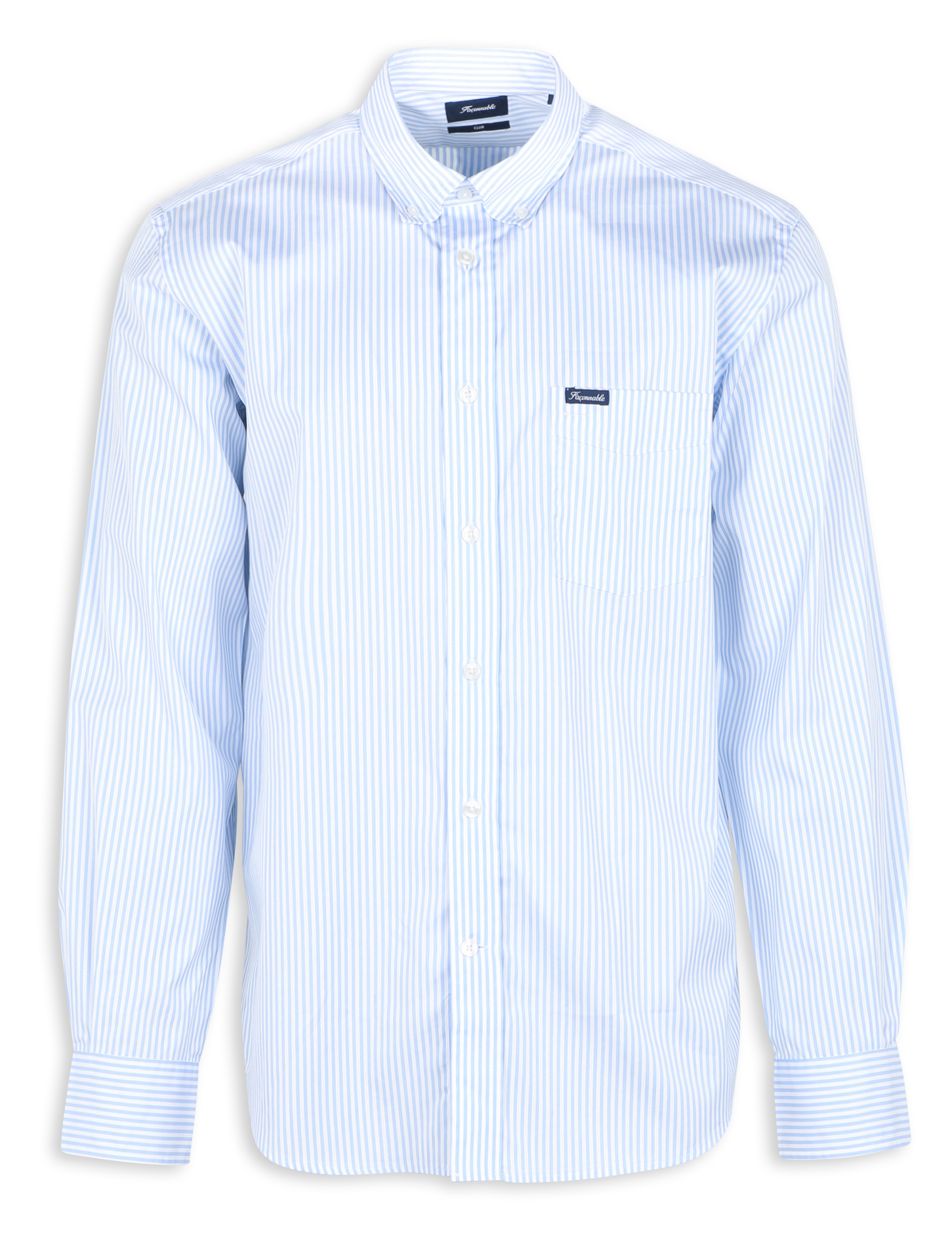 Chemise col américain en coton | Bleu