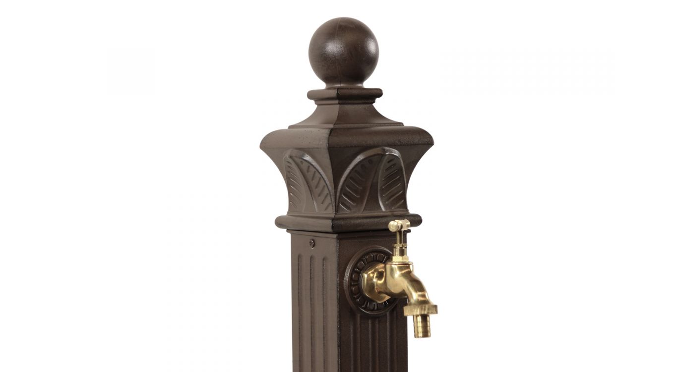 Fontaine de jardin aluminium marron 29x33x81cm