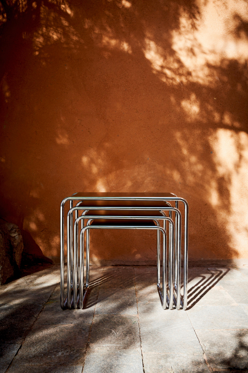 Thonet B9 bijzettafel set van 4 beuken zwart gebeitst