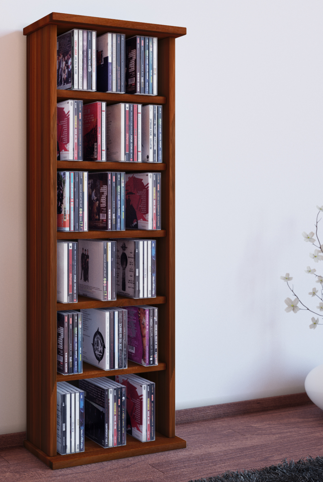 CD-Regal - Kern-Nussbaum - 31 cm breit - für 150 CDs