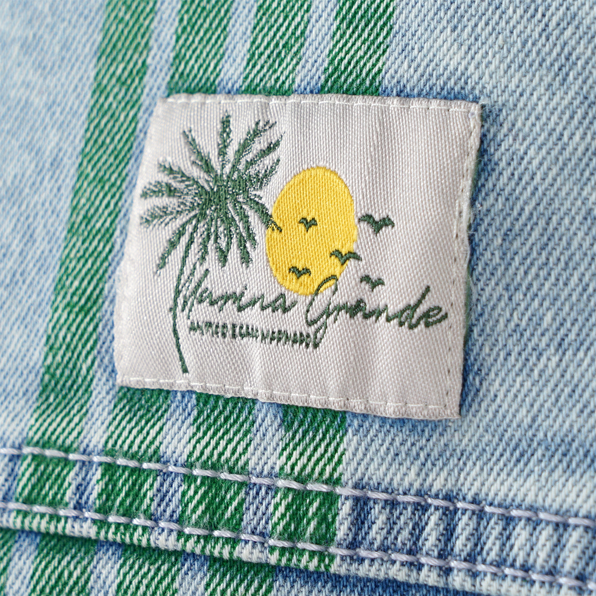 Jonas Nielsen Jungen Jeansjacke mit Streifen-Allover hellblau