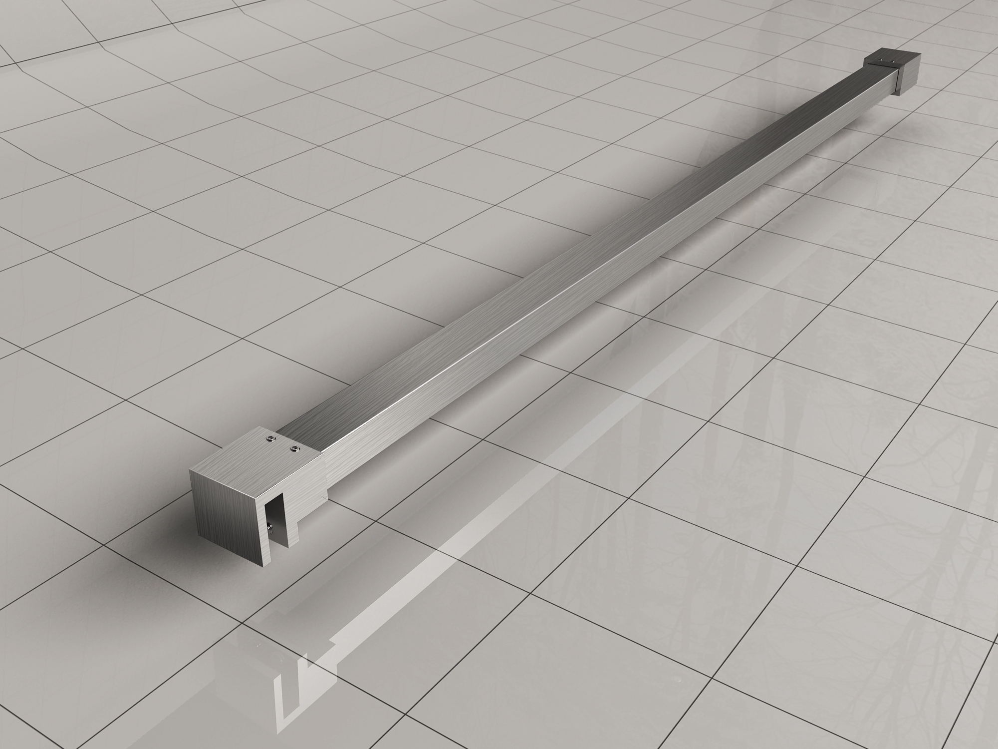 Mueller Slimline inloopdouche 95cm helder anti-kalk inclusief RVS profiel & stang