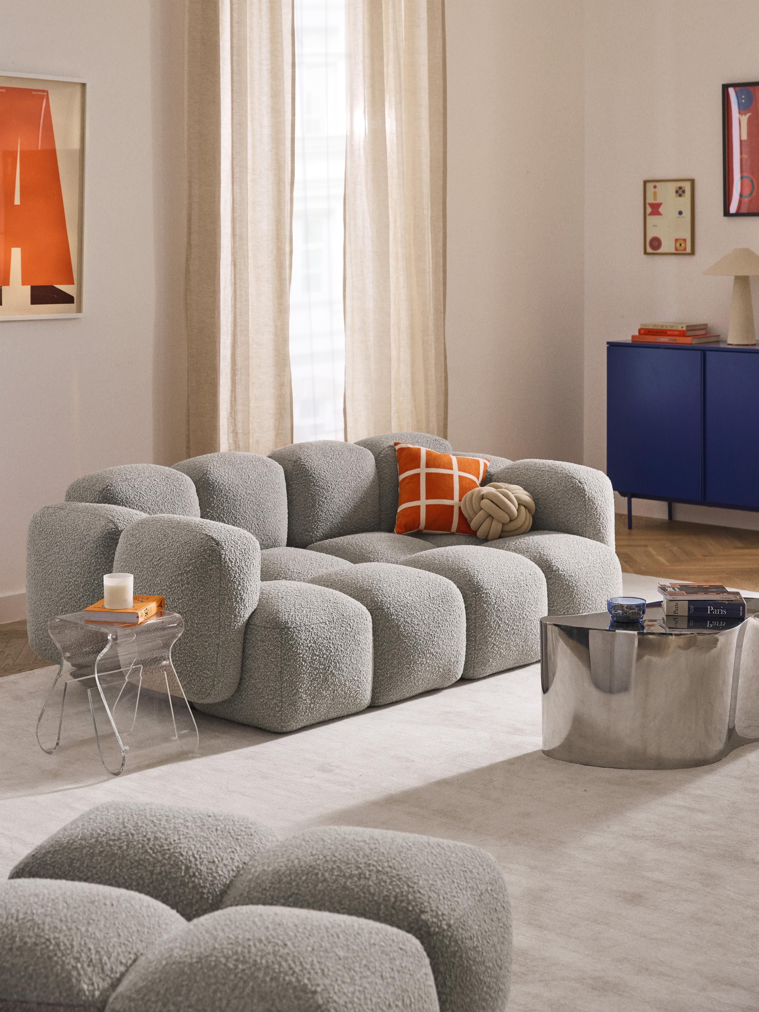 Modulaire bank Tayla (3-zits) van bouclé