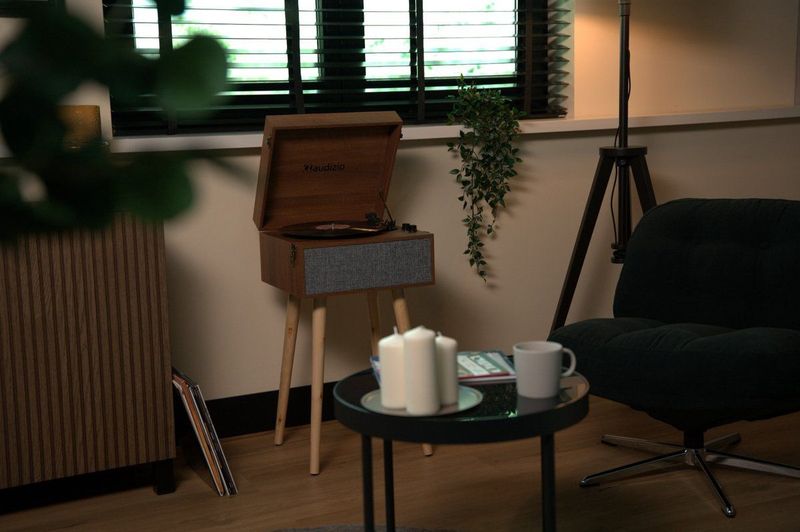 Audizio - Fremont - Retro Platenspeler - Houtlook - Met Bluetooth
