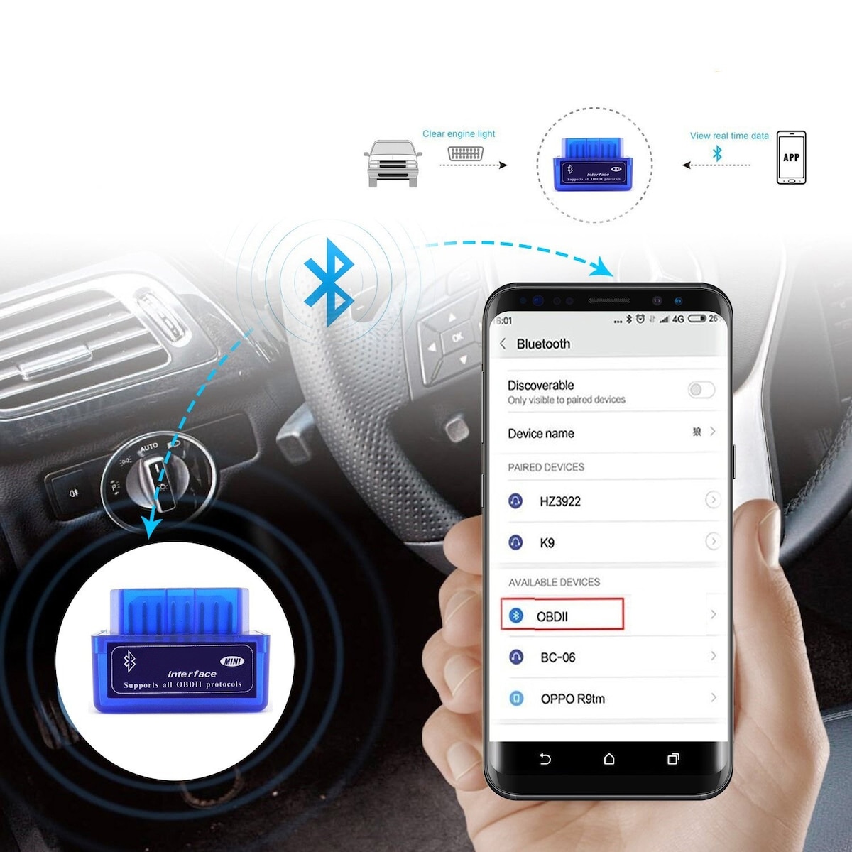 OBDII feilkodeleser - Bluetooth 2.0
