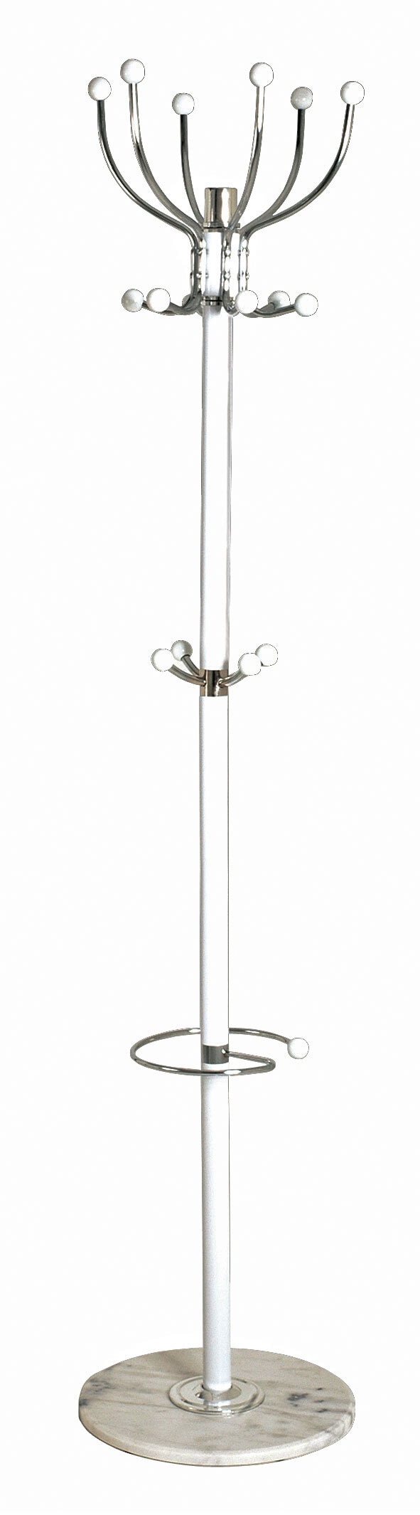 Garderobenständer Mecki Weiß-Chrom-Marmor ca. 38 x 176 x 38 cm