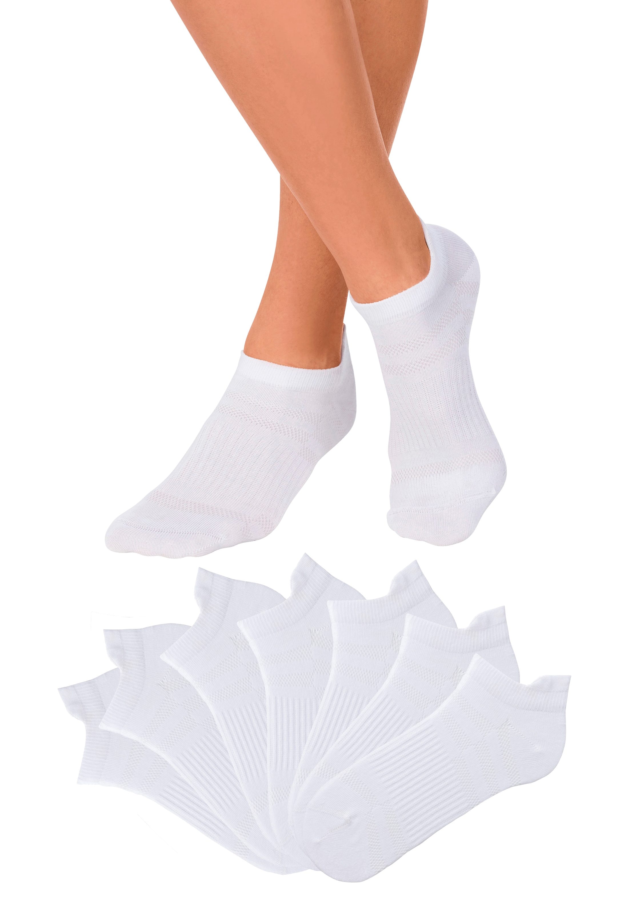 LASCANA ACTIVE Sneakersocken Packung, 7 Stk. tlg. in Piqué-Optik