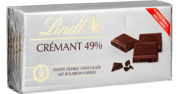Lindt Tafelschokolade Dunkel Crémant 49%