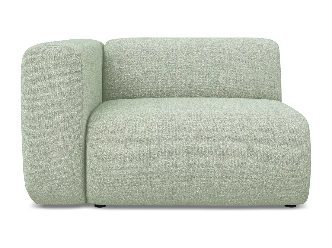 Module avec accoudoirs gauche en tissu texturé - vert clair - EKAHI