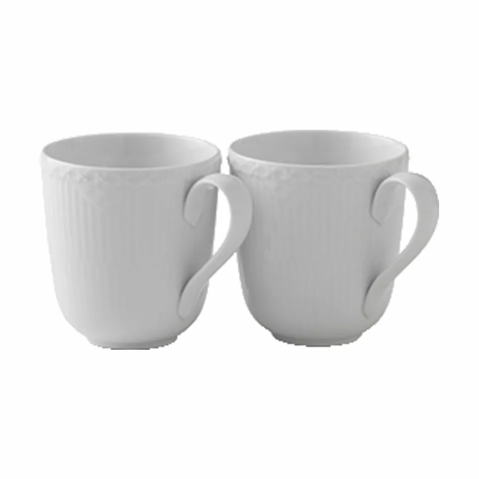 Royal Copenhagen Hvid Halvblonde Krus - 2 stk.