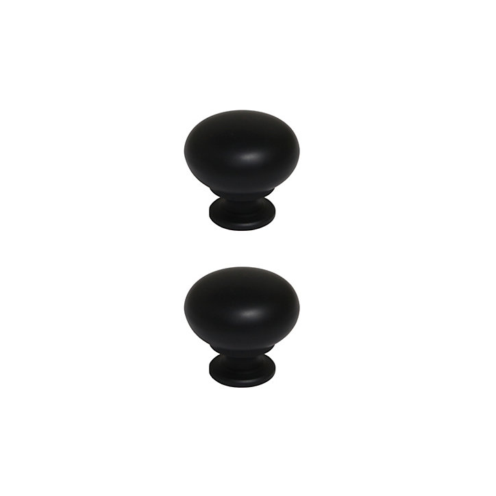 Poignée de meuble de cuisine GoodHome Chervil noir L. 3,2 cm, 2 pièces