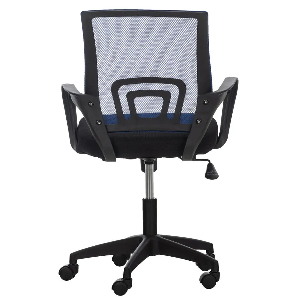 CLP Bureaustoel Auburn zwart Frame - Microfiber - blauw