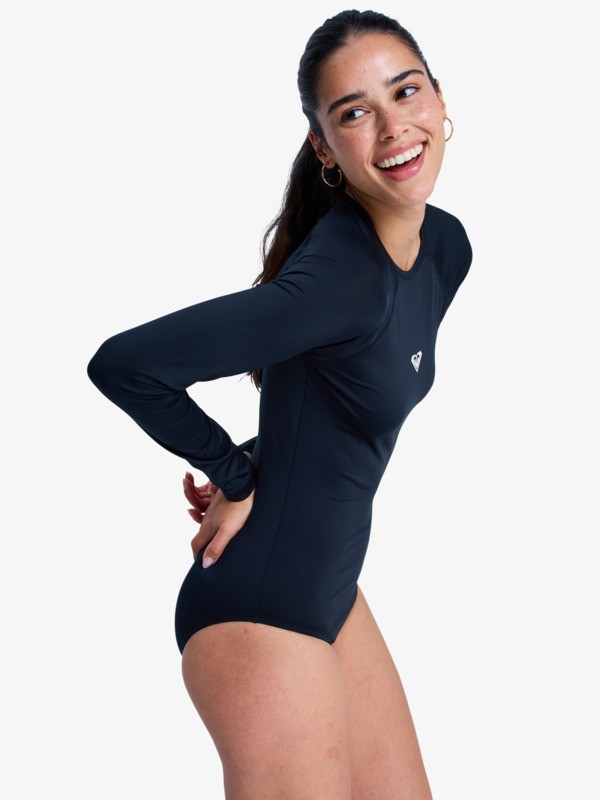 Essentials Maillot une pièce manches longues Noir Femme