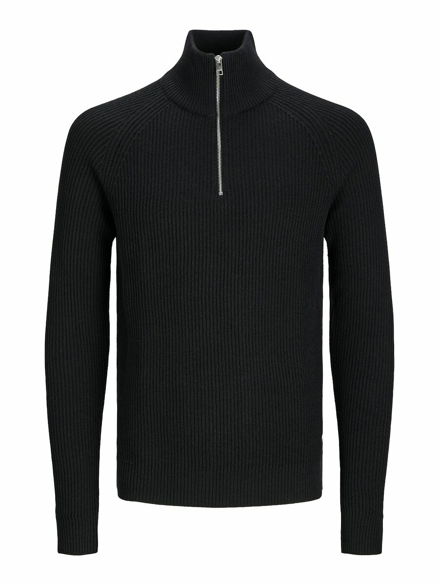 JACK & JONES<br>Suéter reto com meio zíper