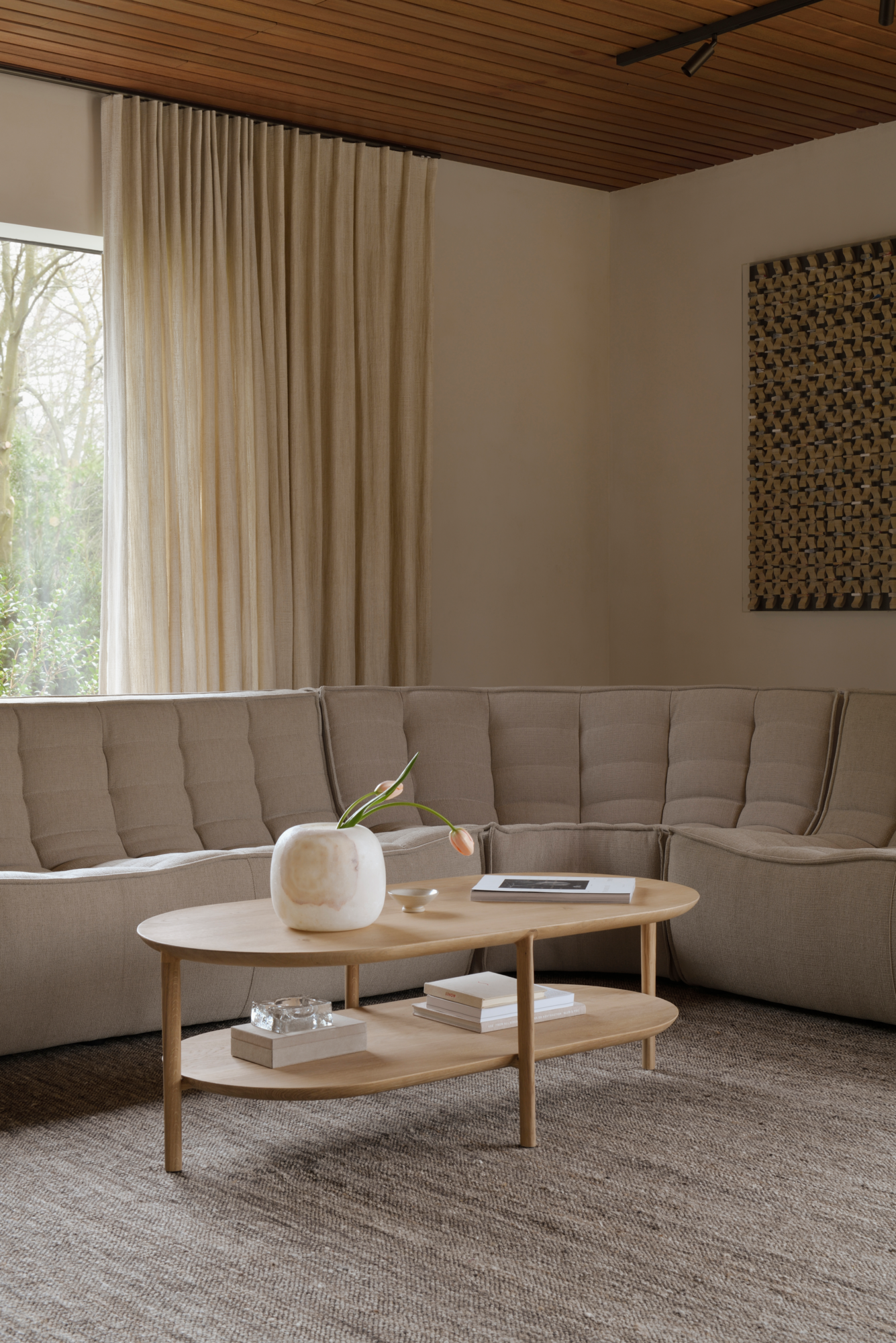 Sofa N701 45° rond hoekelement - eco stof ecru