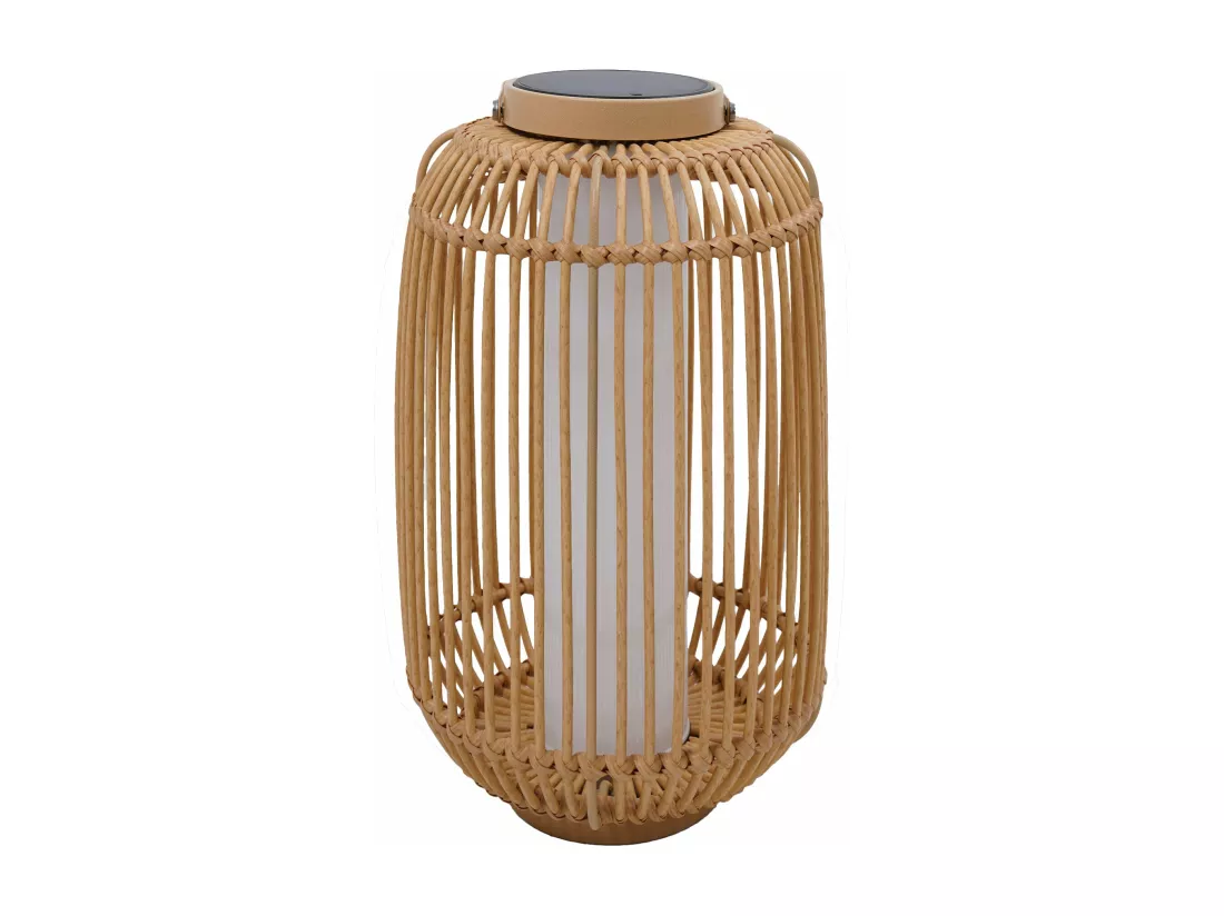 Lanterne solaire MARIEL TALL Marron Rotin 31x31x H60cm