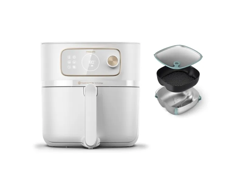 Philips 7000 series HD9876/25, Varmluftsteger, 8,3 L, 2 kg, Rapid Air, 7 person(er), Enkelt