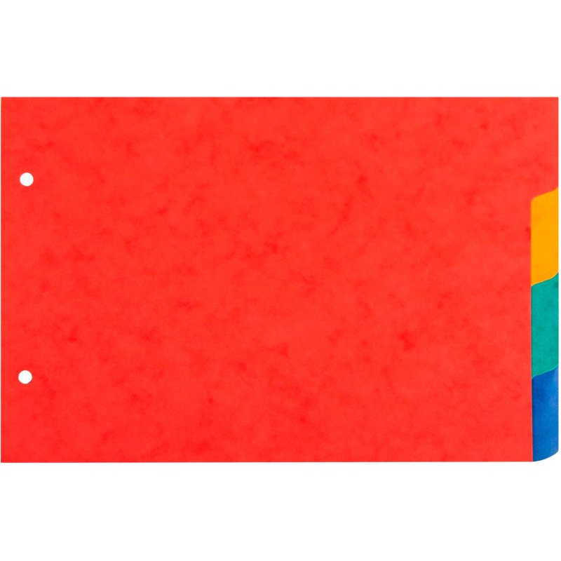 Intercalaires horizontaux A5 carte lustrée Exacompta 4 onglets neutres multicolores - 1 jeu