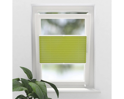 Soluna plisségordijn met zijspan, groen, 40x130 cm