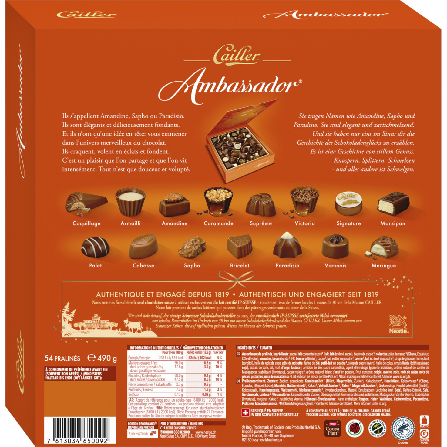 Cailler Ambassador Pralinen
