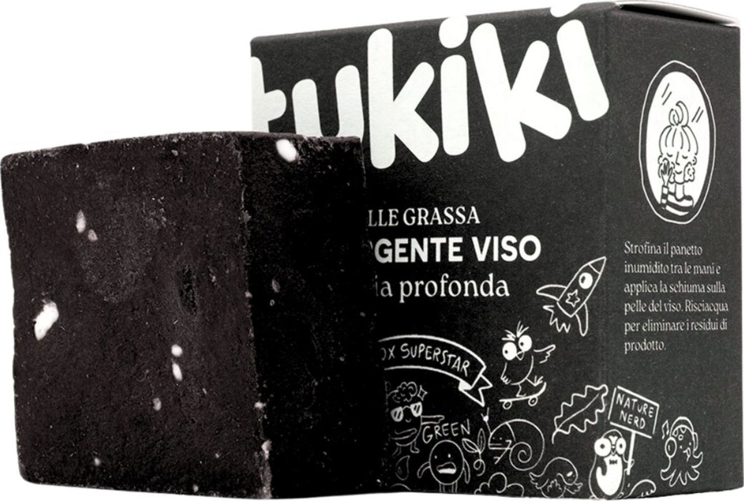 Tukiki  Detox Face Wash Bar Charcoal & Green Coffee, 70 g