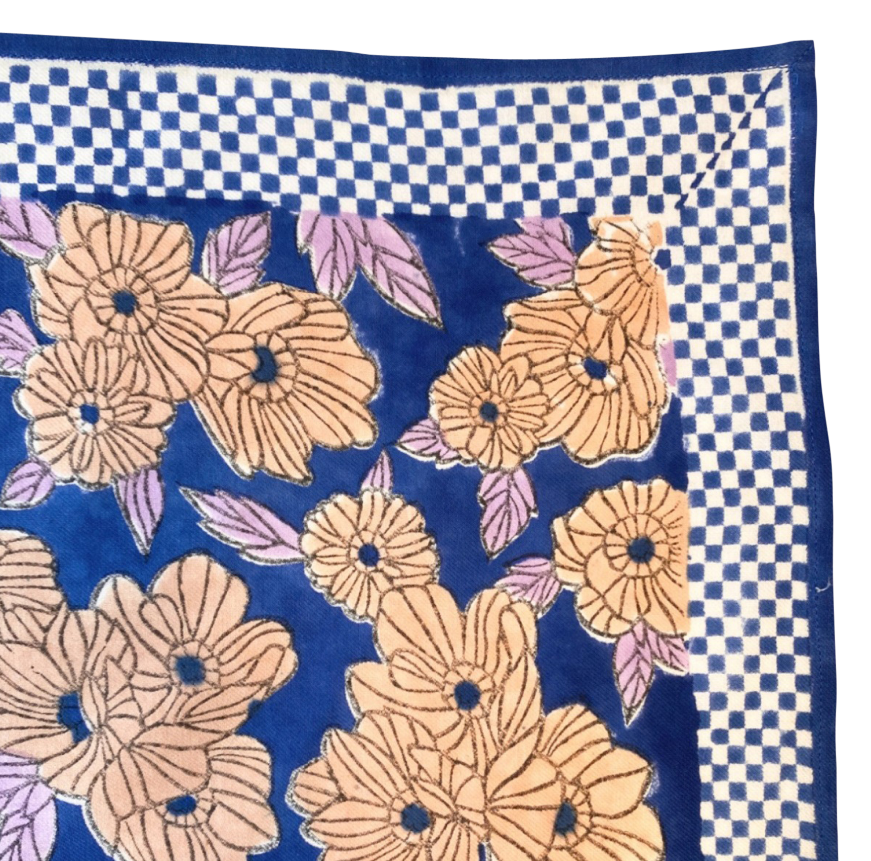 LATIKA - Foulard en coton imprimé | Bleu