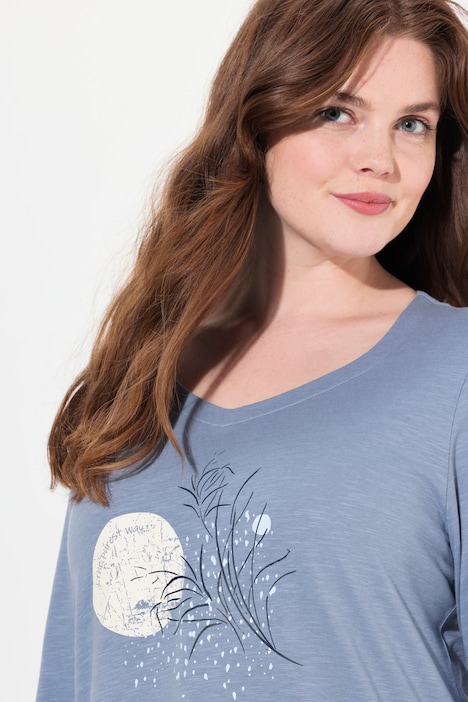 Shirt, Herzausschnitt, Langarm, Biobaumwolle