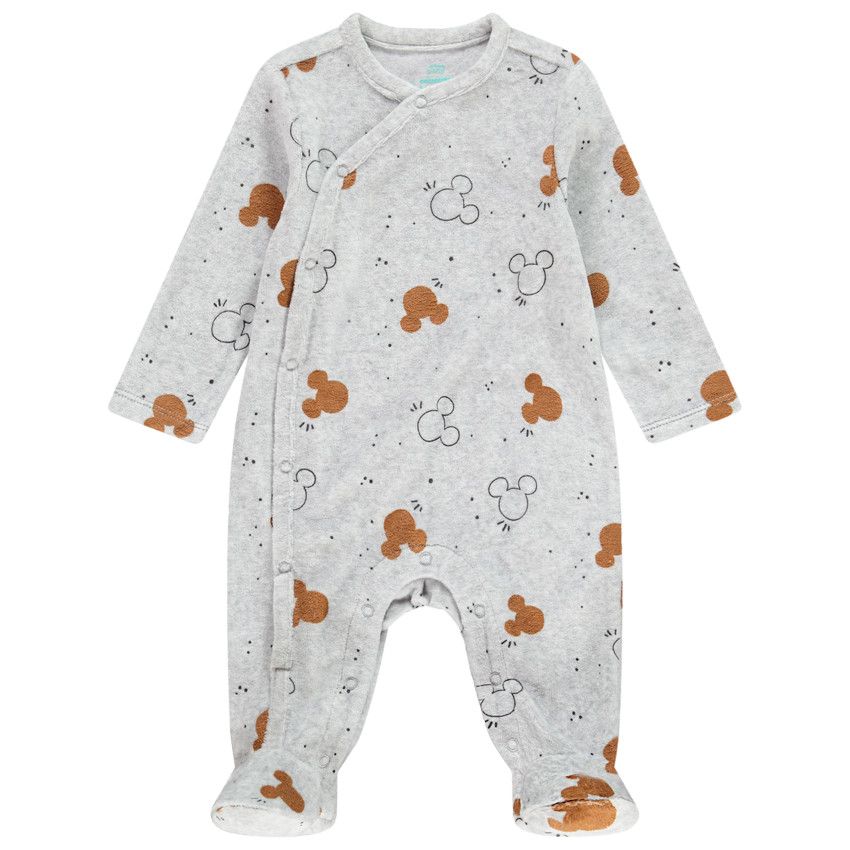 Lot de 2 dors-bien en velours print Mickey Disney pour bébé garçon - Marron