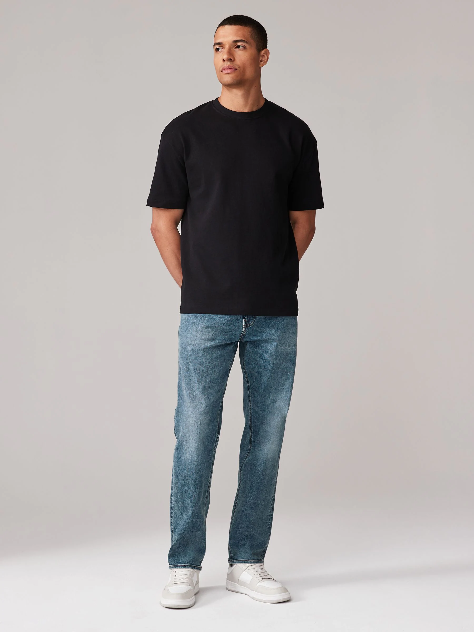Vintage lichtblauw - Rechte, klassieke jeans met stretch