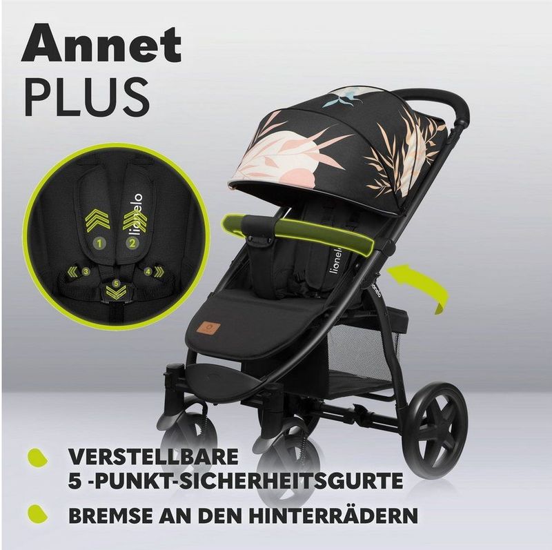 Lionelo - Annet - Wandelwagen - Grijs - Eco-leer - Met Accessoires