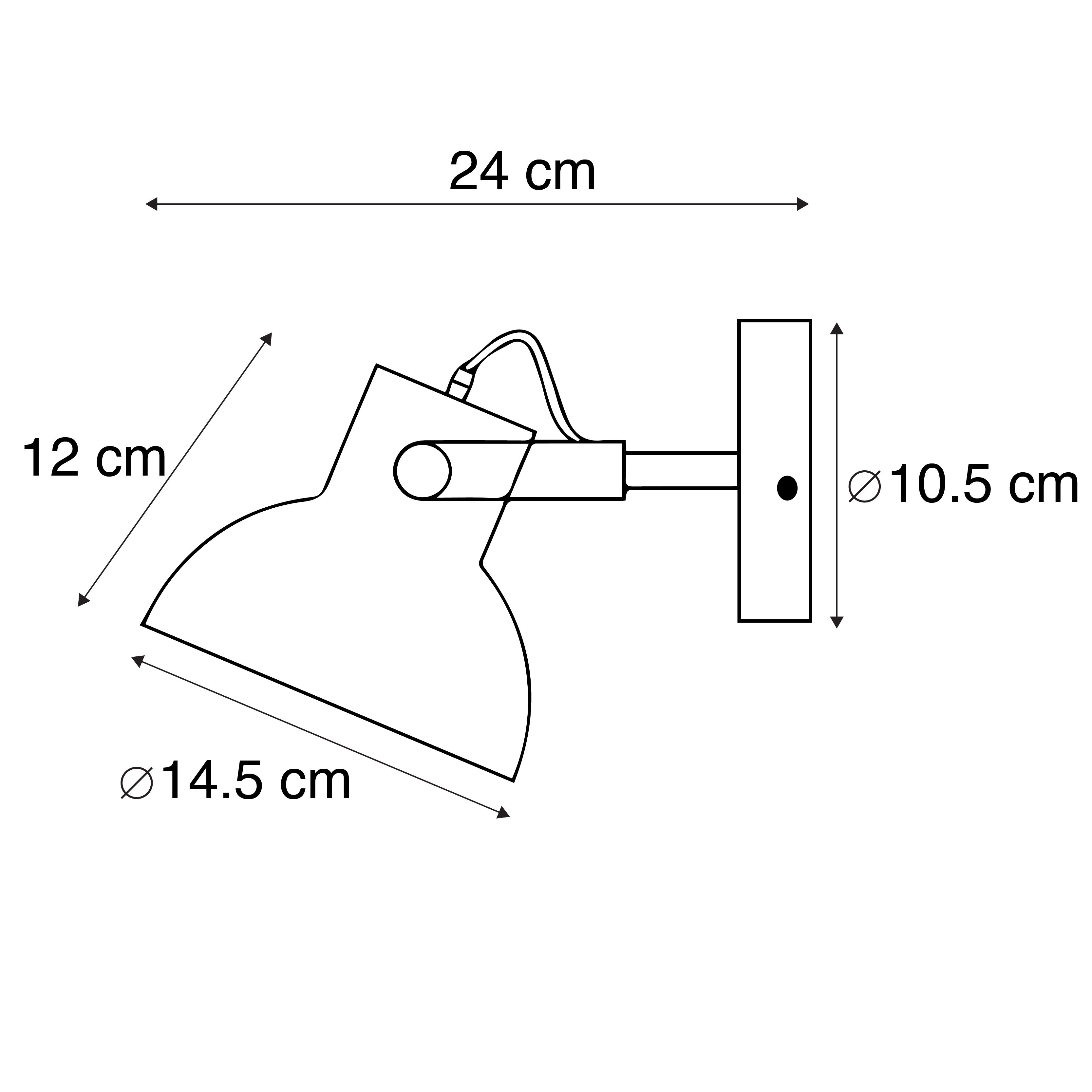 Industriële wand- en plafondlamp zwart kantelbaar - Guida