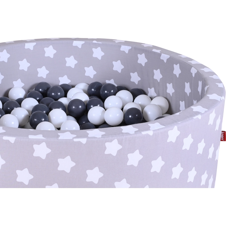 knorr toys® Bällebad soft - Grey white stars - 300 balls greycreme grau