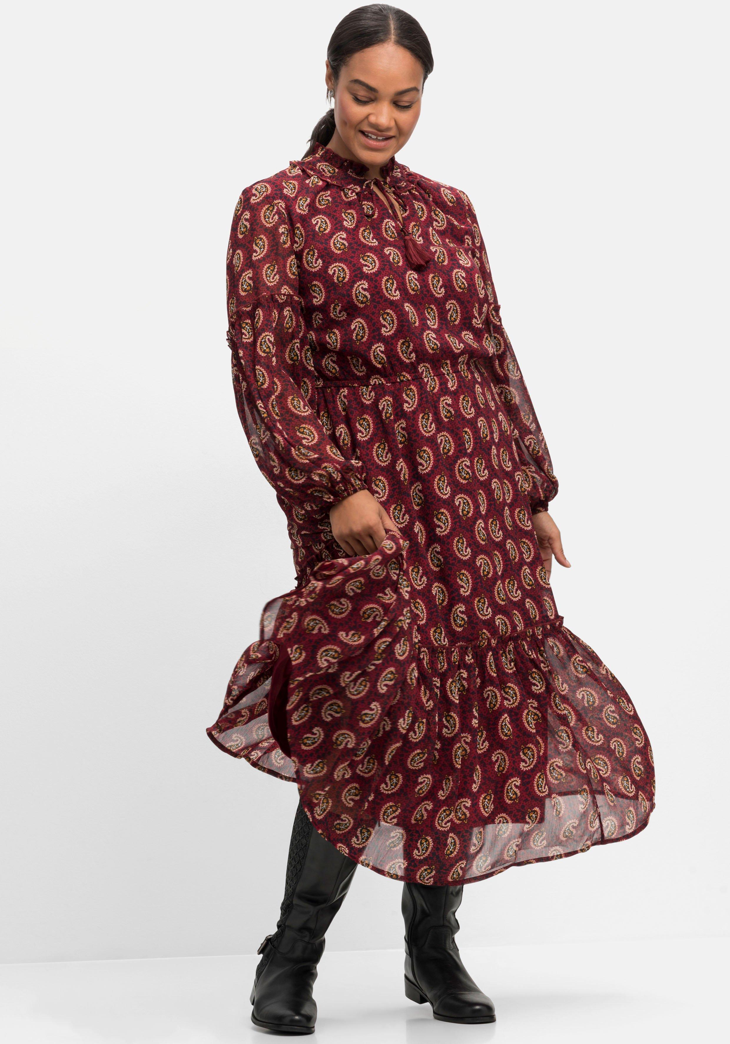 Chiffonkleid in Maxilänge, mit Paisleydruck