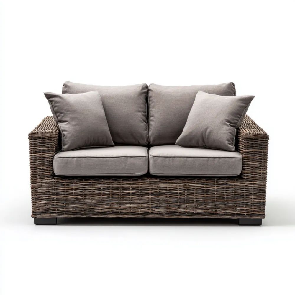 2-Sitzer-Gartensofa Polyrattan 150x85x70 cm - Grau - Modernes Design
