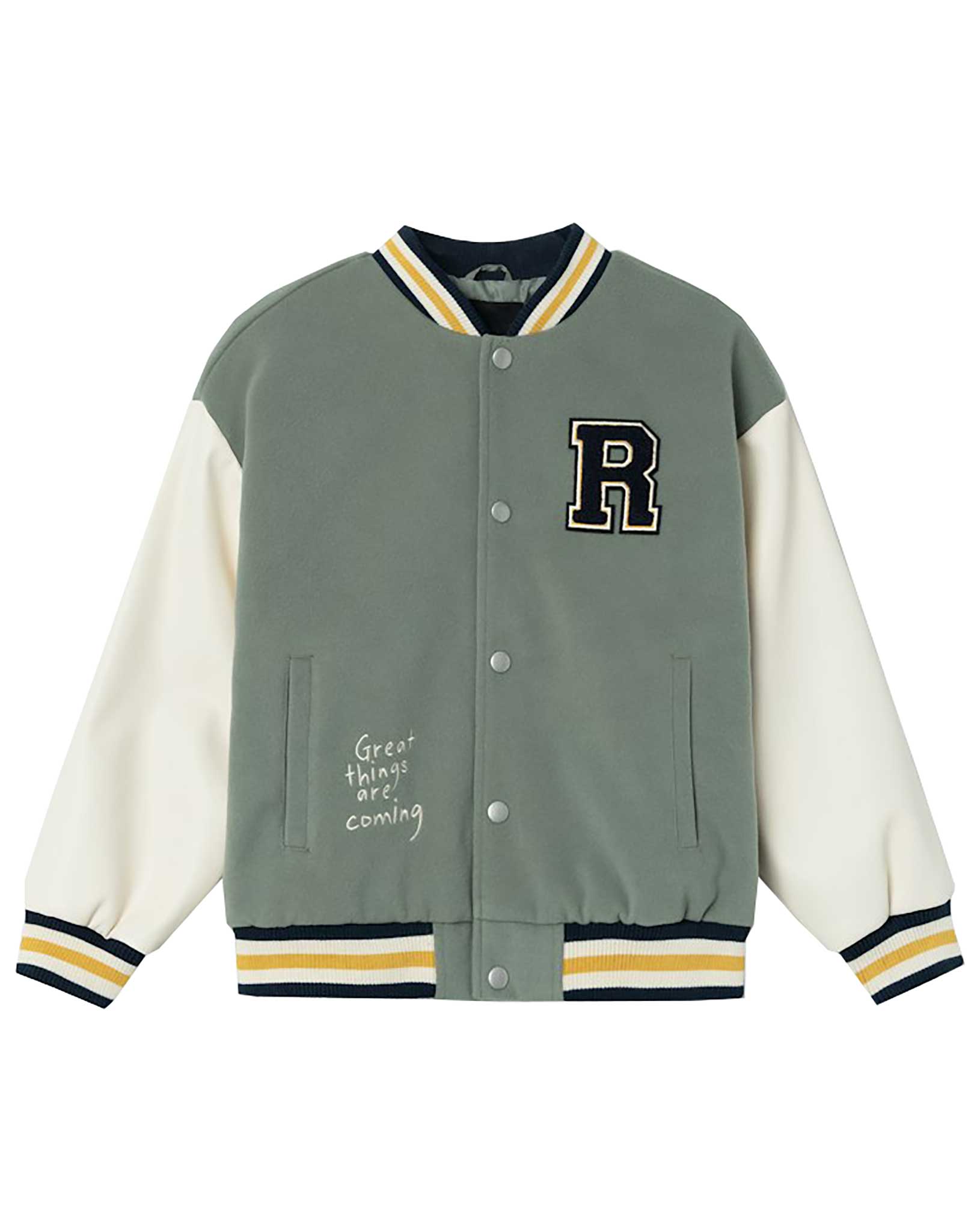College-Jacke NKMMOMBY BOMBER in agave green
