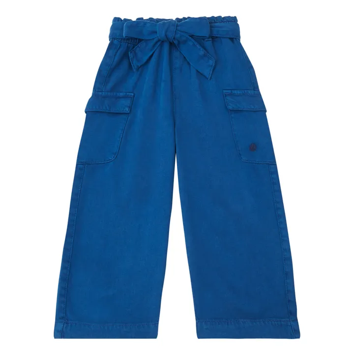 Petit Bateau Pantalon Large en Lyocell | Bleu