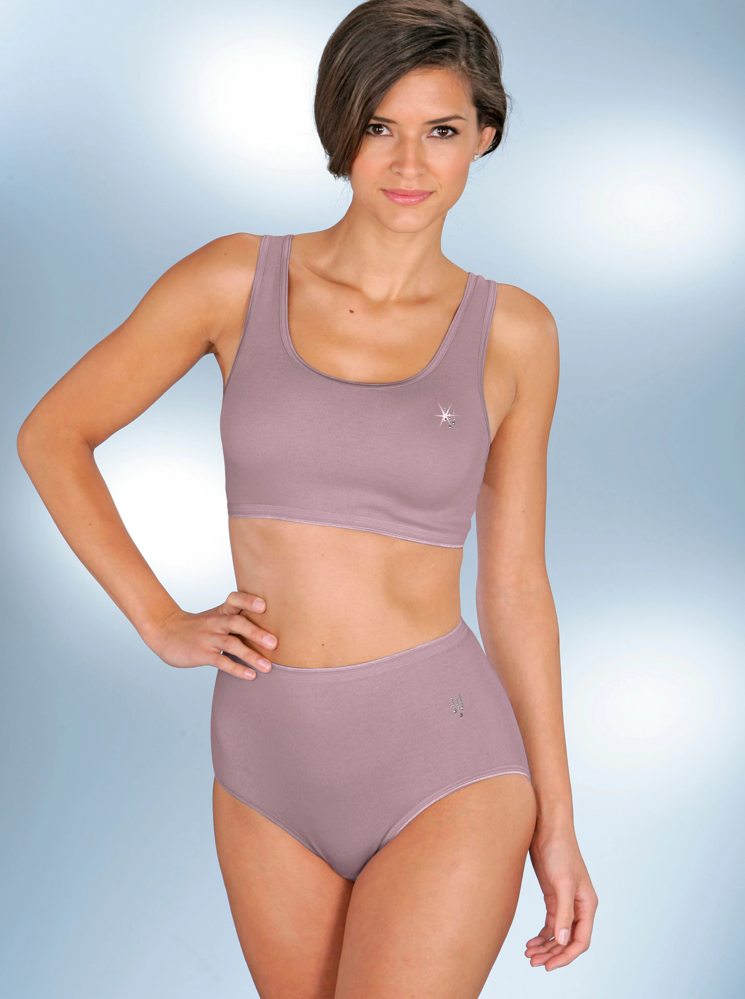 Speidel Bustier in rosenholz + weiß + jade
