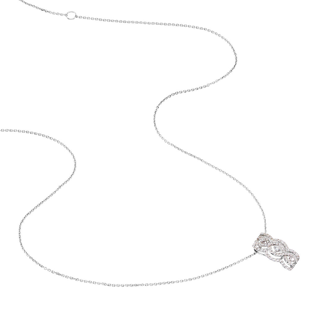 Collier Or Blanc Oxyde De Zirconium
