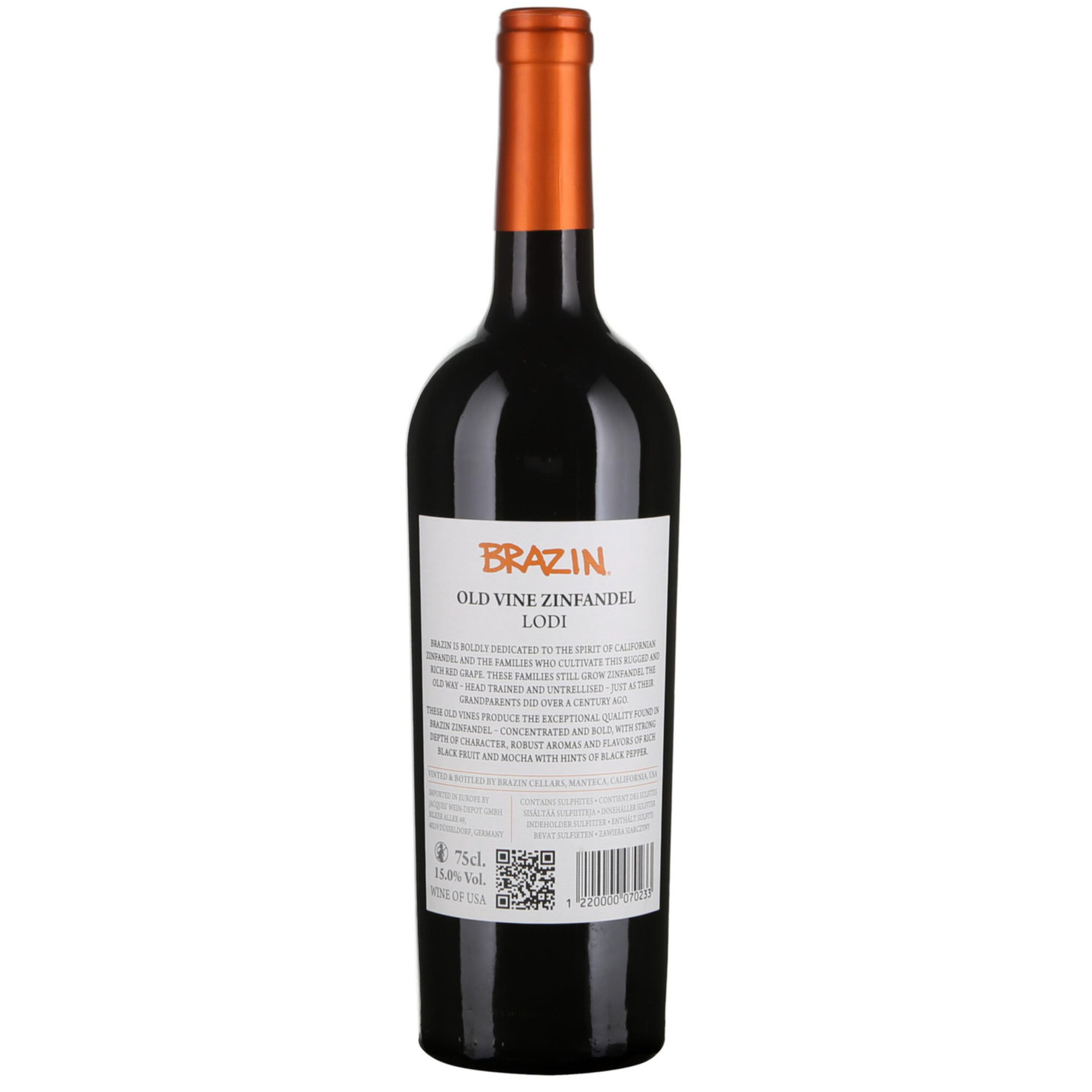 Zinfandel California Brazin Lodi Delicato Family Vineyards -75cl