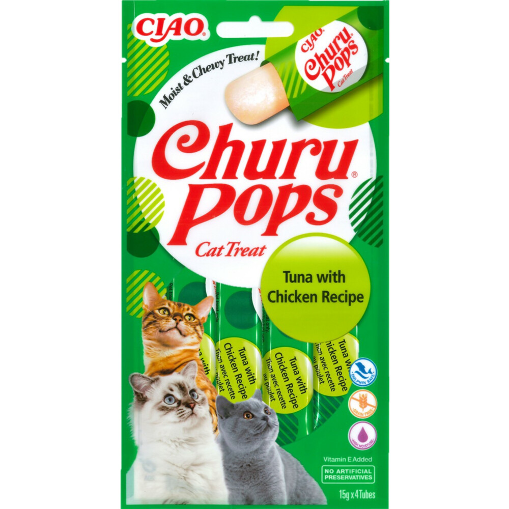 Ciao Kattensnack Pops Tonijn - Kip60 gr
