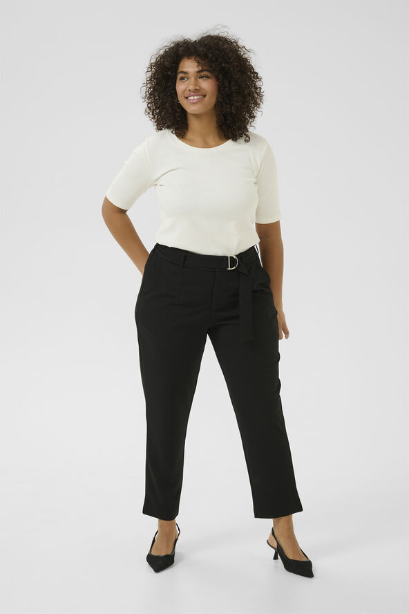 Kaffe Curve KCathena Cropped Belt Pants Black deep