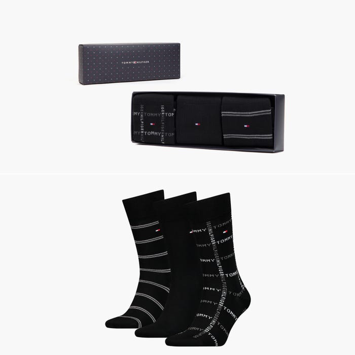 Tommy Hilfiger-3-pack giftbox sokken stripes - Tommy Hilfiger